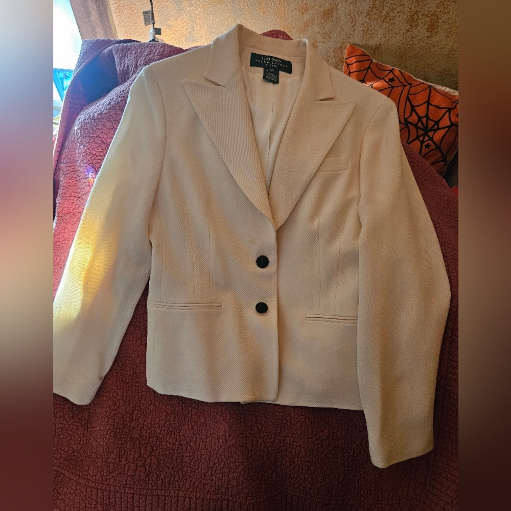 Lauren Ralph lauren cream suit top